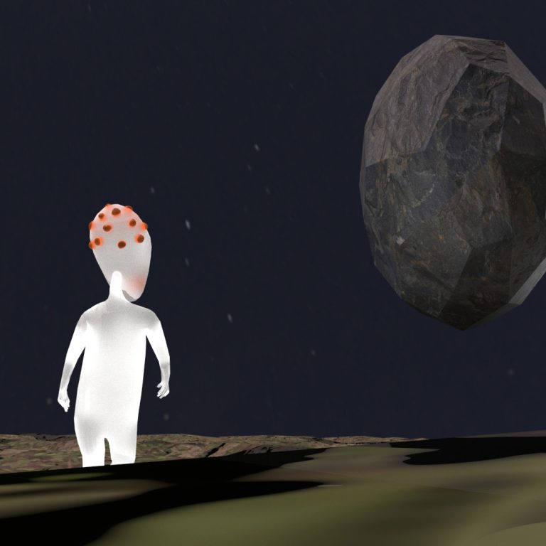 Video display: Nicolo Taliani's scene of a character walking